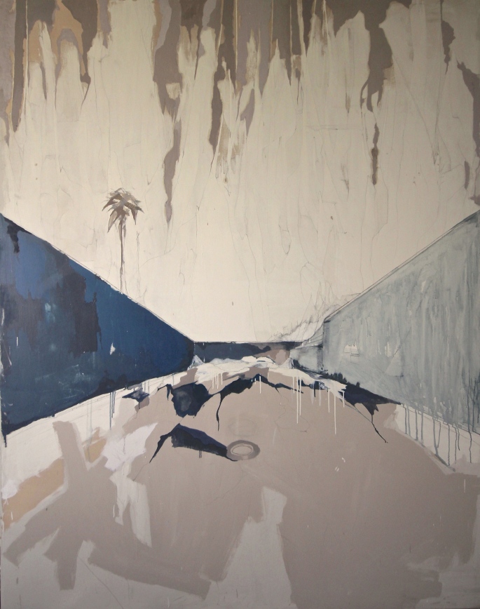 "1995 II" (serie Playa de los Muertos) Óleo, pintura latex y grafito sobre lienzo / 190x240 / 2015 